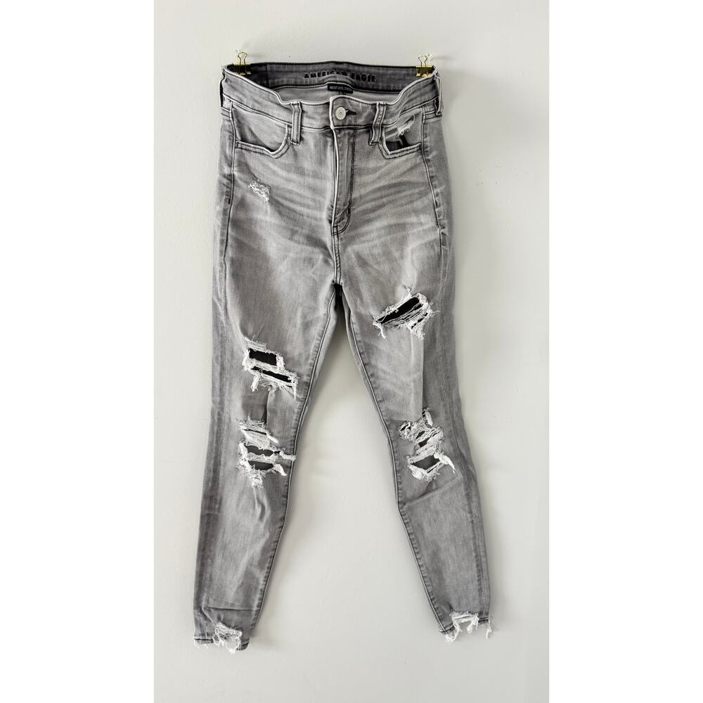 American Eagle Ne(X)t Level Stretch Distressed Gray Jeans – Women’s Size 6